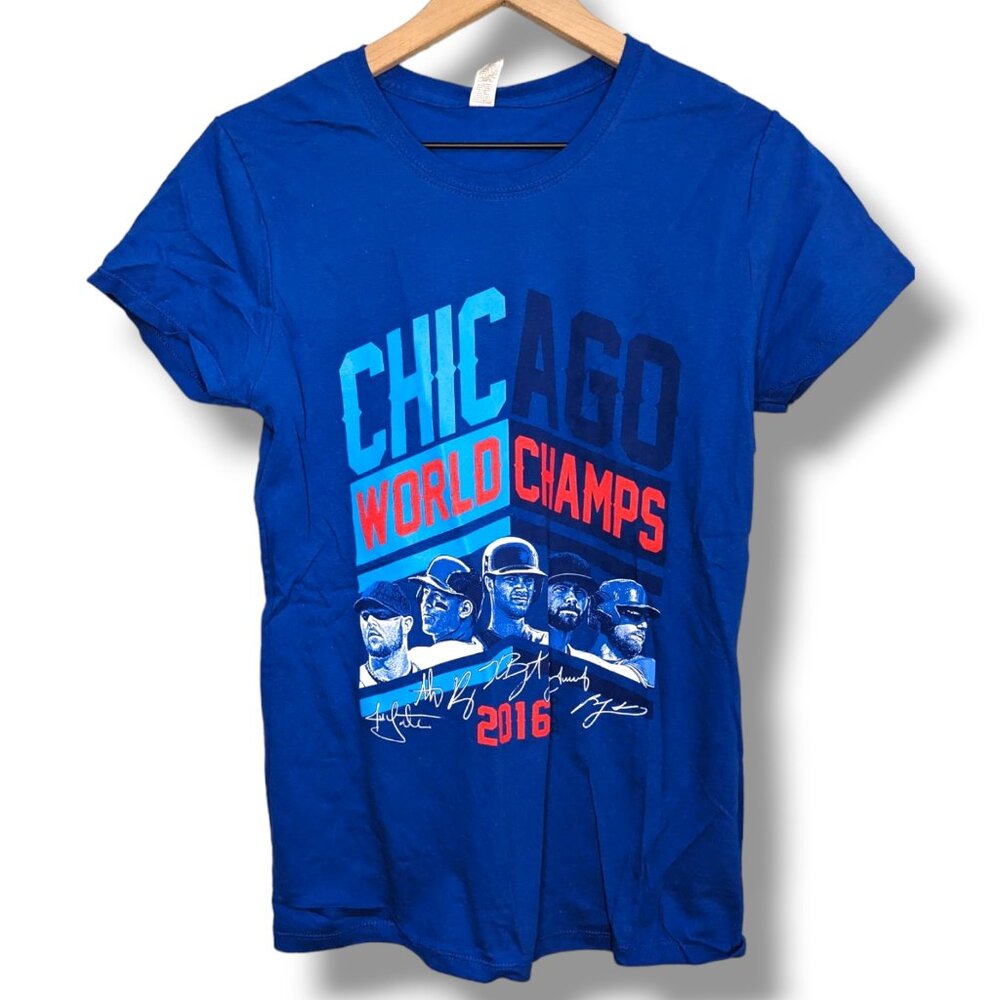 Chicago Cubs World Champs 2016 Blue Players Choice T-Shirt Womens Large